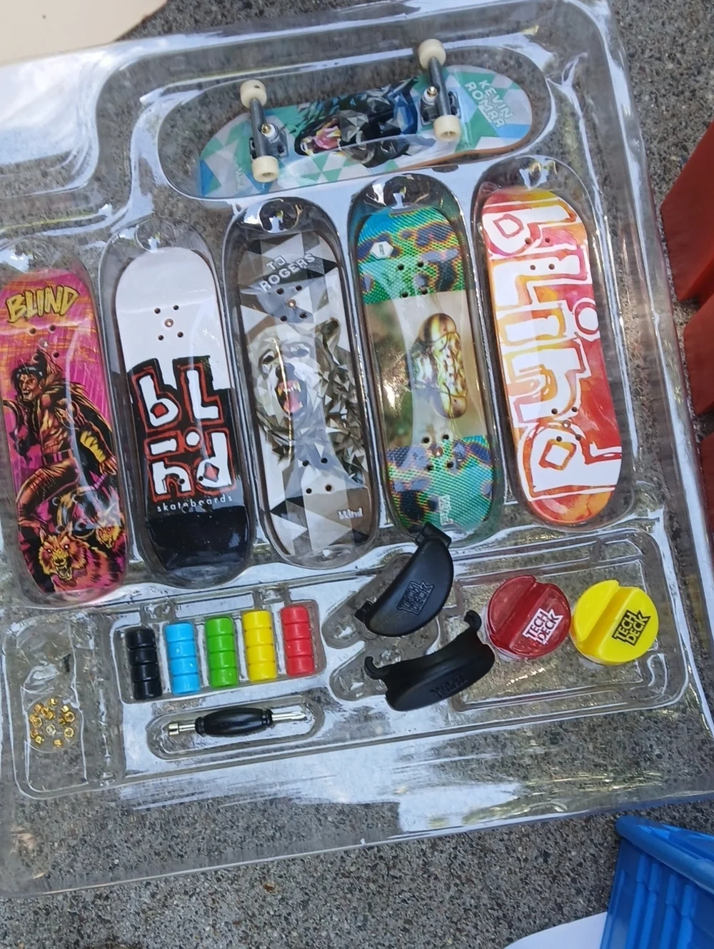 Tech Deck finger skateboard lot, includes multiple miniature boards